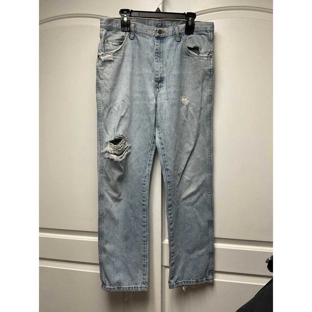 Wrangler Distressed Denim Jeans Sz 36 x 32